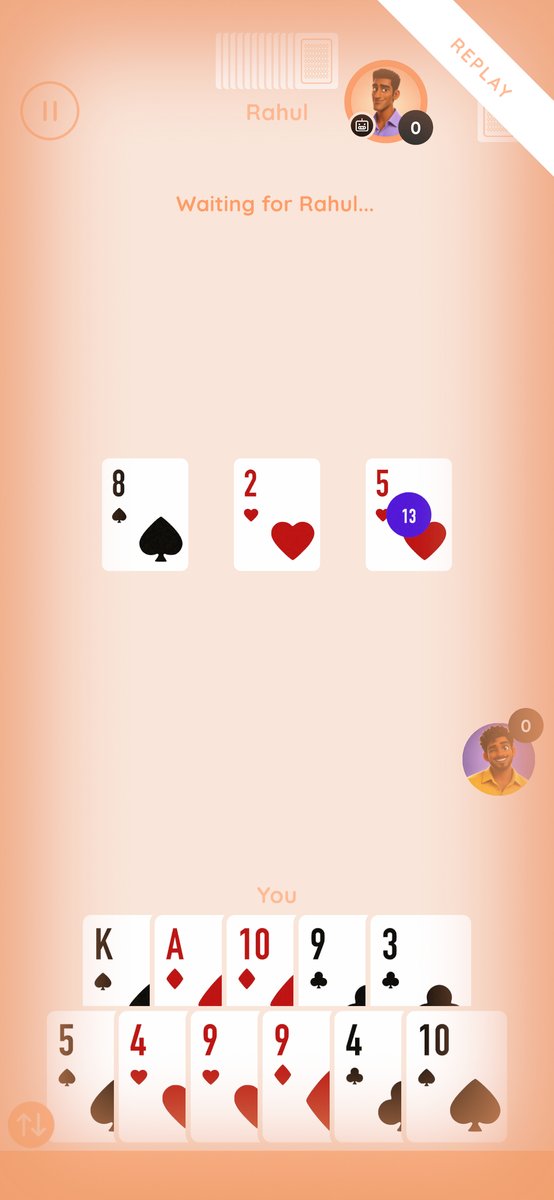 A replay of the last moves at the table